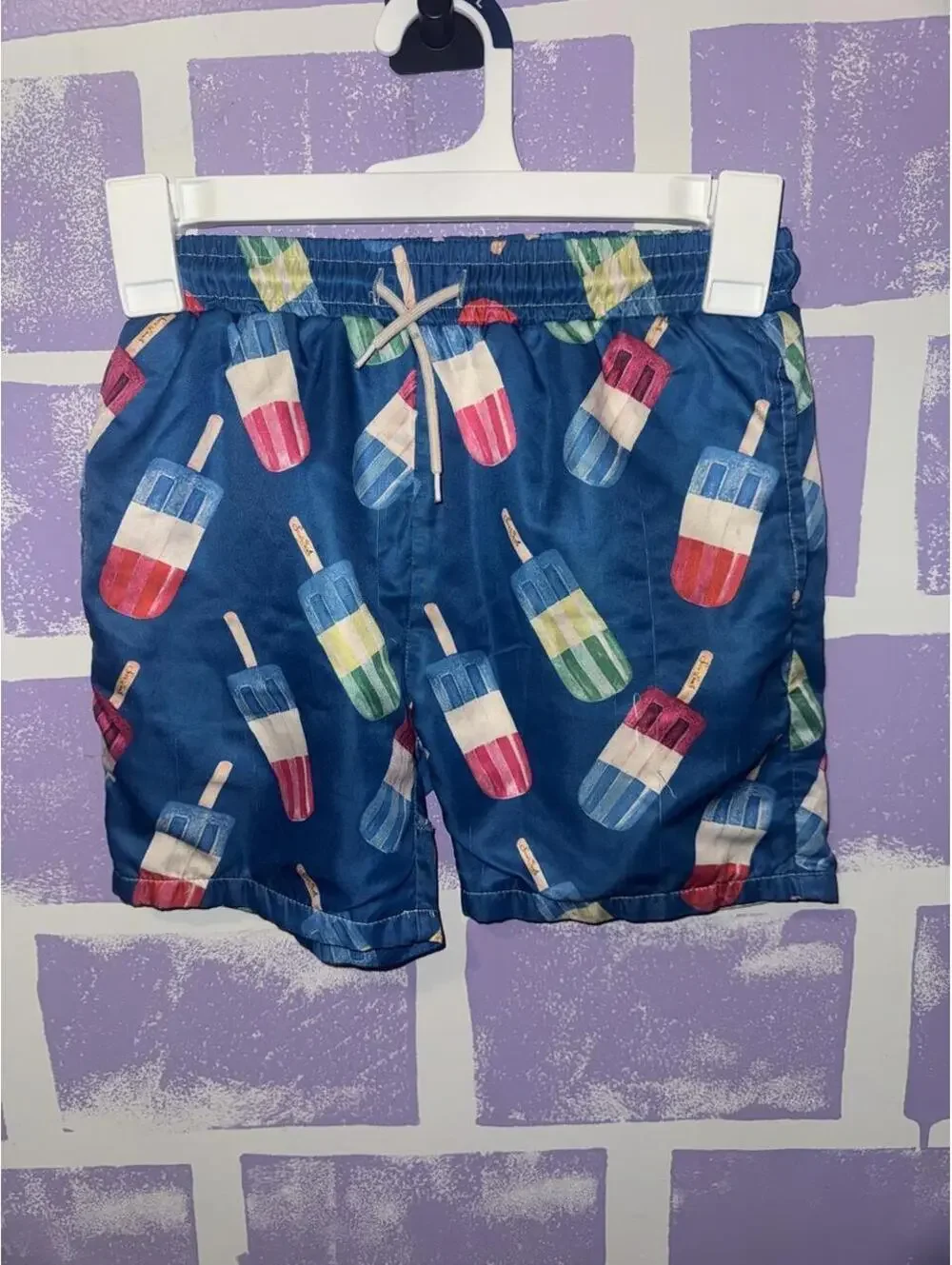 Kid's Blue and Multi Swim-briefs-short